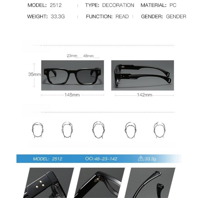Women's eyewear, men's and women's fashion square frame photochromic glasses