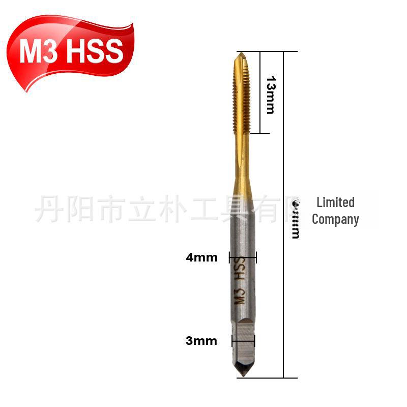 Set of 5 High-Speed Steel Screw Point Taps for M3-M8 Machine Tool Through-Hole Internal Threading