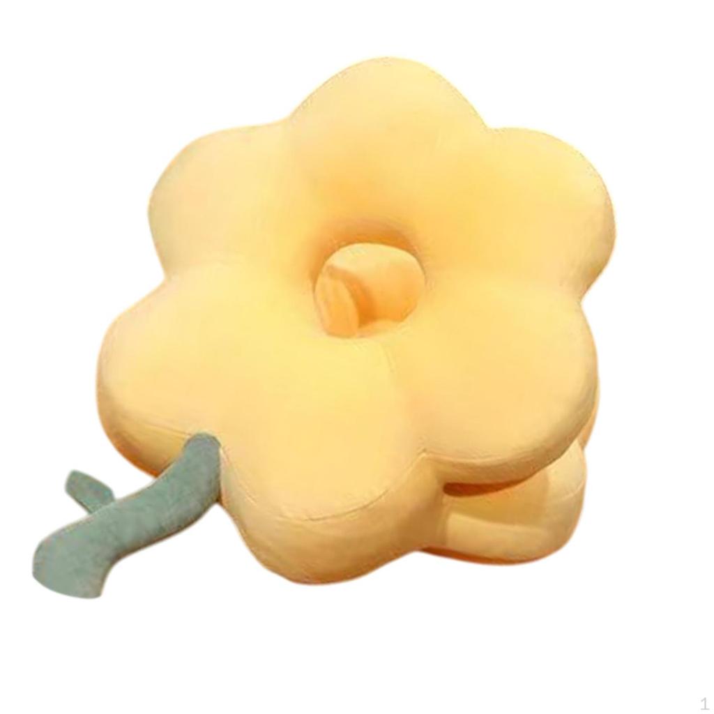 Pillow Cartoon Facial Sweet Soft Flower Shape Desk Hugs Cushion for Bedroom Office Hotel