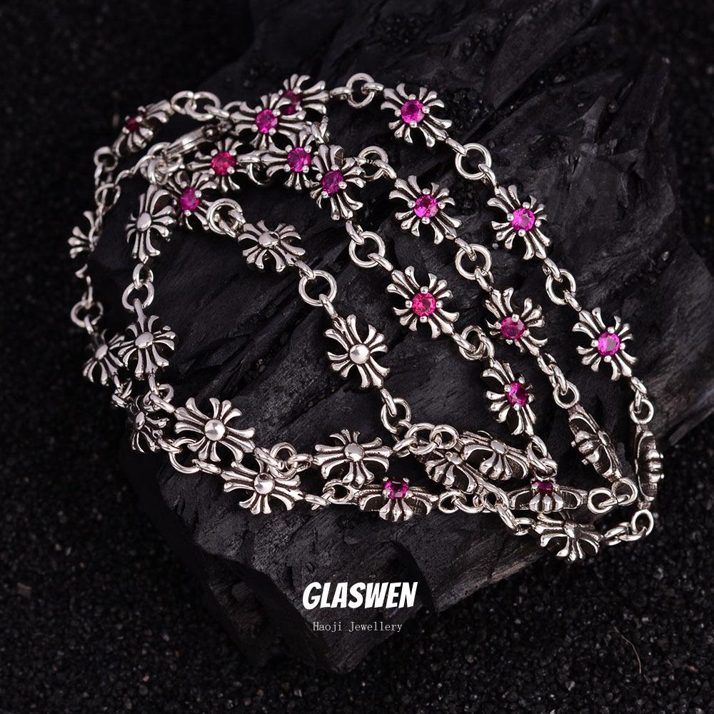 Pin Cross Pendant Necklace Niche Light Luxury High-End Flash Trading Zircon Paper Clip Clavicle Chain Accessories