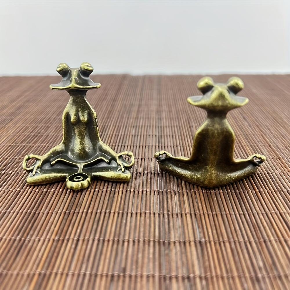 Jemný kovový kung-fu žabí kadidelník, žabí ozdoba na meditaci, jóga meditace pro spánek a odpočinek, stolní vynikající ozdoba