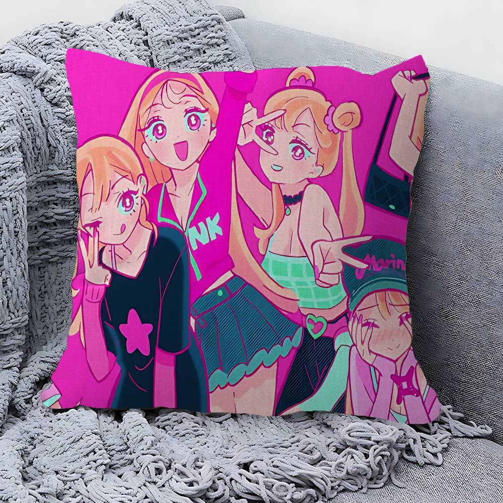 MMy DressUp Darling Anime Pillow Covers Cartoon Sofa Decorative Home Doublesided Printing Short Plush Cute Cushion Cover