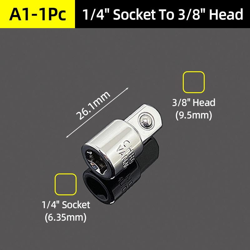 Impact Ratchet Wrench Socket Adapter Converter Reducer Set 1/4  3/8  1/2  CR-V Steel Electric Wrench Car Repair Hand Tools