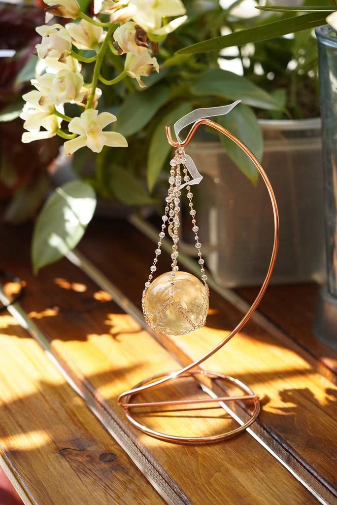 Wooden & Metal Mineral Crystal Ball Display Stand