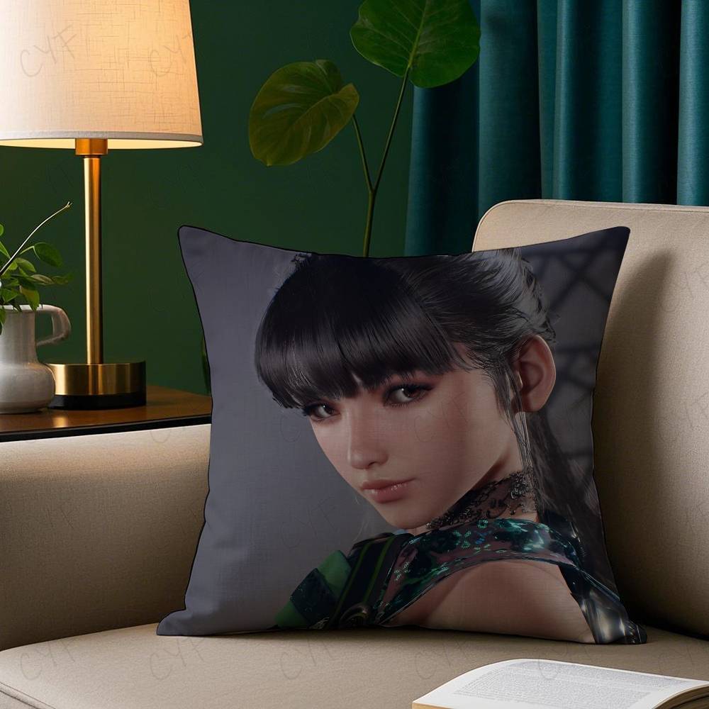 Hot Game Anime S-Stellar Blade Pillow Case Anti-Dustmite Pillowcase Invisible Zipper Silky Short Plush Sofa Cushion Cover