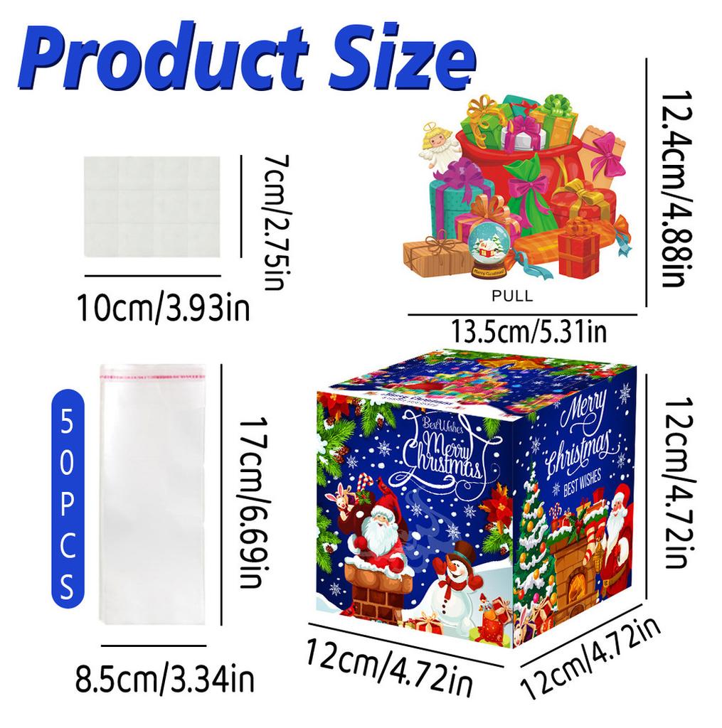 Christmas Blue Deep Theme Pattern Gift Box Holiday Decoration Atmosphere Prop