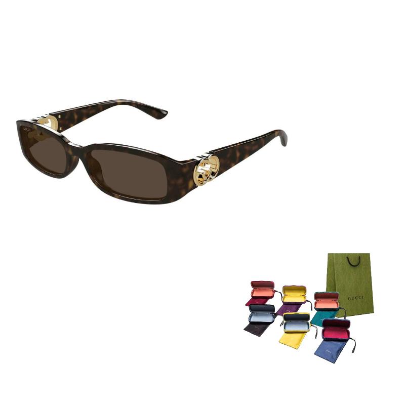 

GUCCI Rectangular Frame Sunglasses 54 коричневый