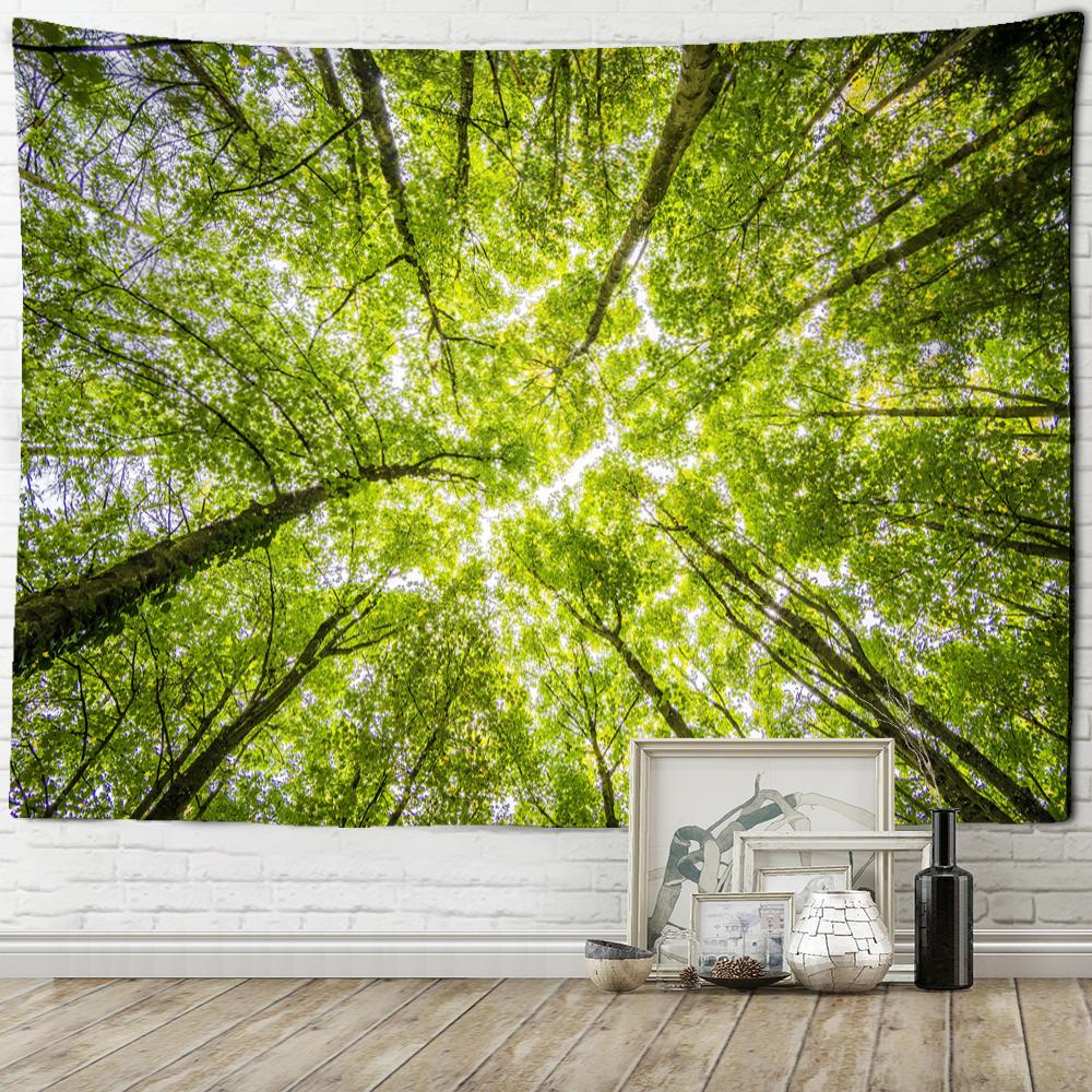 Tree Top Sky Forest Tapestry Wall Hanging Nature Plant Landscape Tapiz Art Room Dorm Aesthetic Room Home Decor