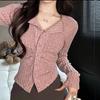 Autumn Winter New Pure Desire Style Sexy Riri Oversized Long Sleeve Knit Cardigan Slim Fit Bodycon Trendy Top