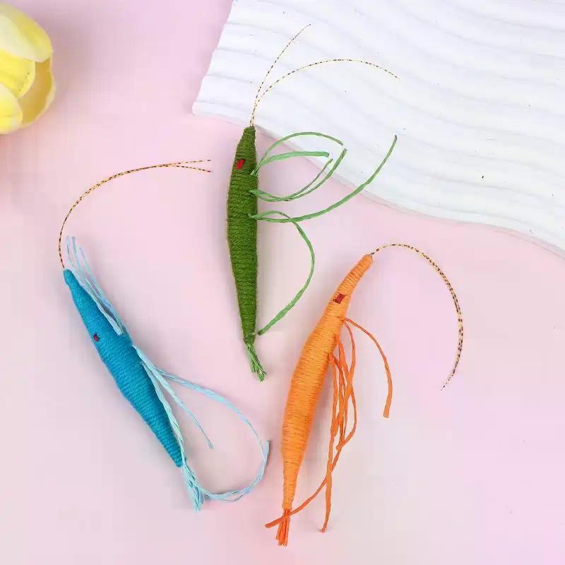 New Woolen Prawn Cat Toy Contains Rattle Paper To Play With And Entertain Cats Chew Toys Cat Toys