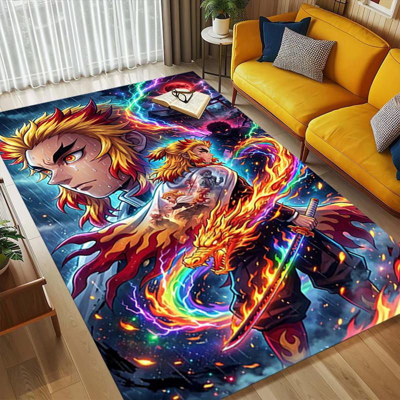 Flame Warrior Living Room Nonslip Area Rug Soft Carpet For Bedroom Game Playroom Sofa Office Home Decor Doormat Christmas Gift C922215