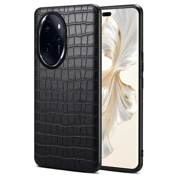 

For Honor 100 Pro 5G Case Crocodile Texture Cell Phone PU Leather PC TPU Cover