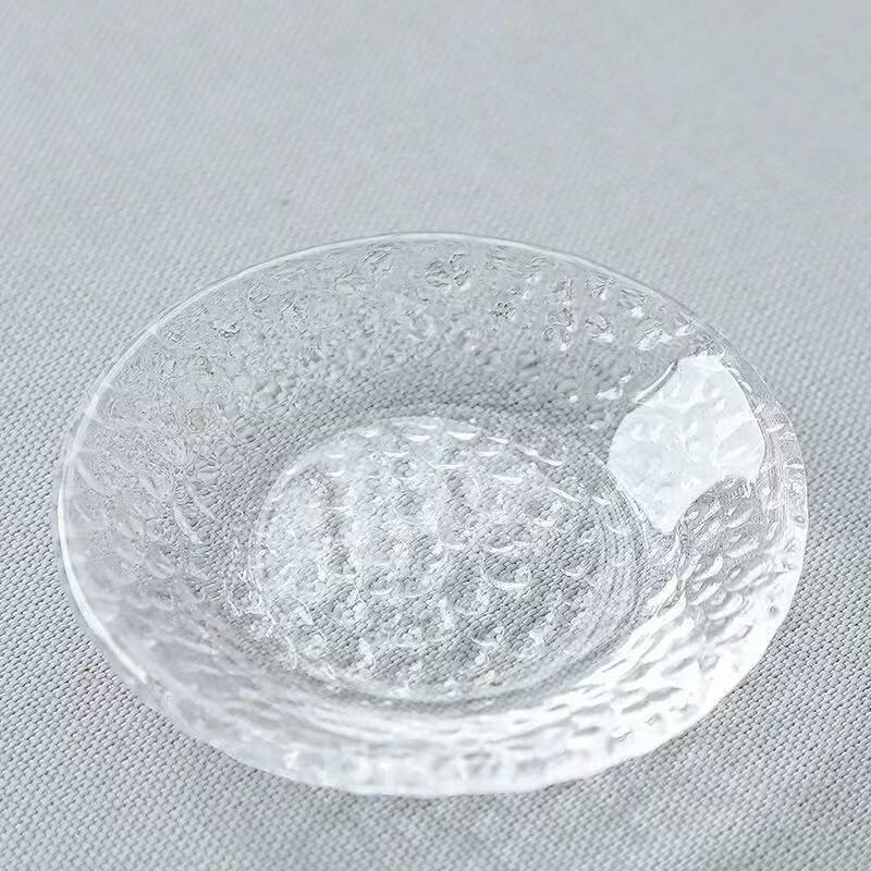 Six-petal Glass Tea Coasters with Gold Trim