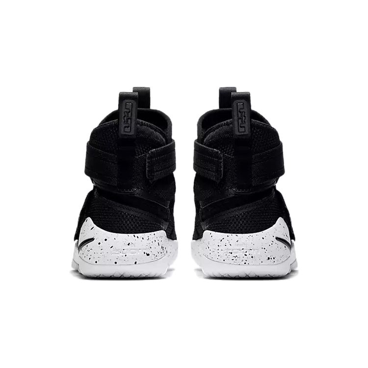 Nike Zoom Soldier 11 Runde Zehenpartie Flache Sohle Rutschfest Stoßdämpfend High Top Kinder Basketballschuhe Kinder Basketballschuhe Schwarz Weiß AJ6985-002