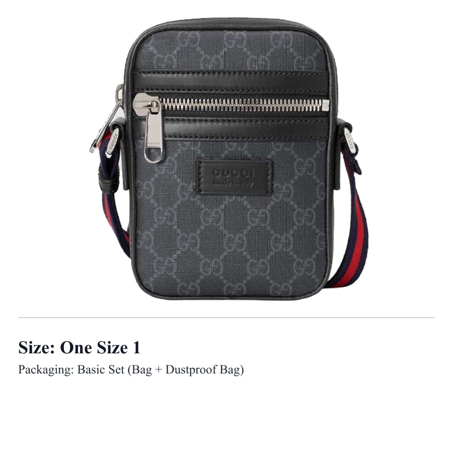 GUCCI Canvas With Leather Messenger Bag