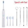 Sonic Electric Toothbrush for Adults Black Smart Timer 6 Modes Deep Clean Toothbrush with 4 Brush Heads Toothbrush Oral Care