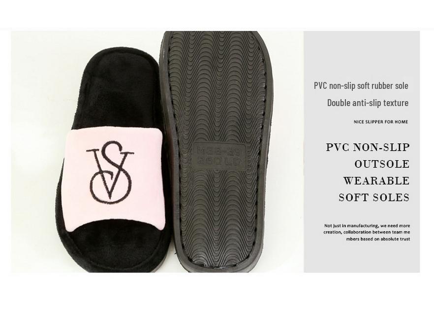 Jujia Autumn/Winter Warm Cotton Open-Toe Slippers for Men and Women