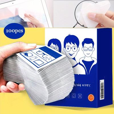 50/100pcs Glasses Wipes, Disposable Eyewear Cloth for Eyewear Glasses, Cleaning Wipes for Glasses Mobile Phone Screen Lens