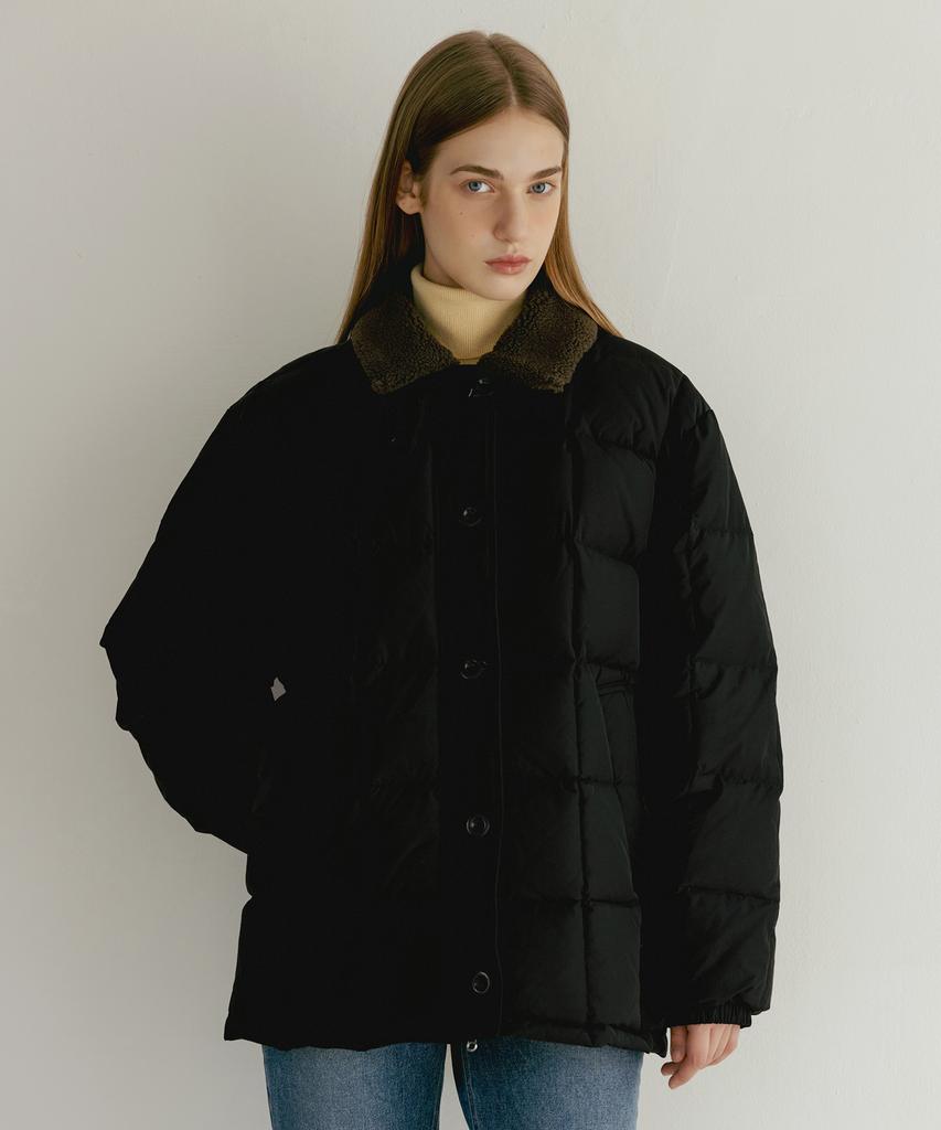 Ttudement Fur Collar Down Jumper Black