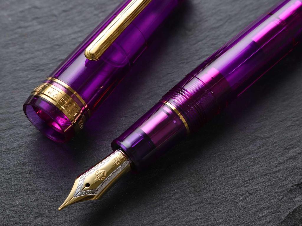WANCHER Limited Edition SAILOR Original Professional Gear Transparent Lavender 21K Gold Fountain Pen Special Medium [WANCHER Edition] (M Nib)