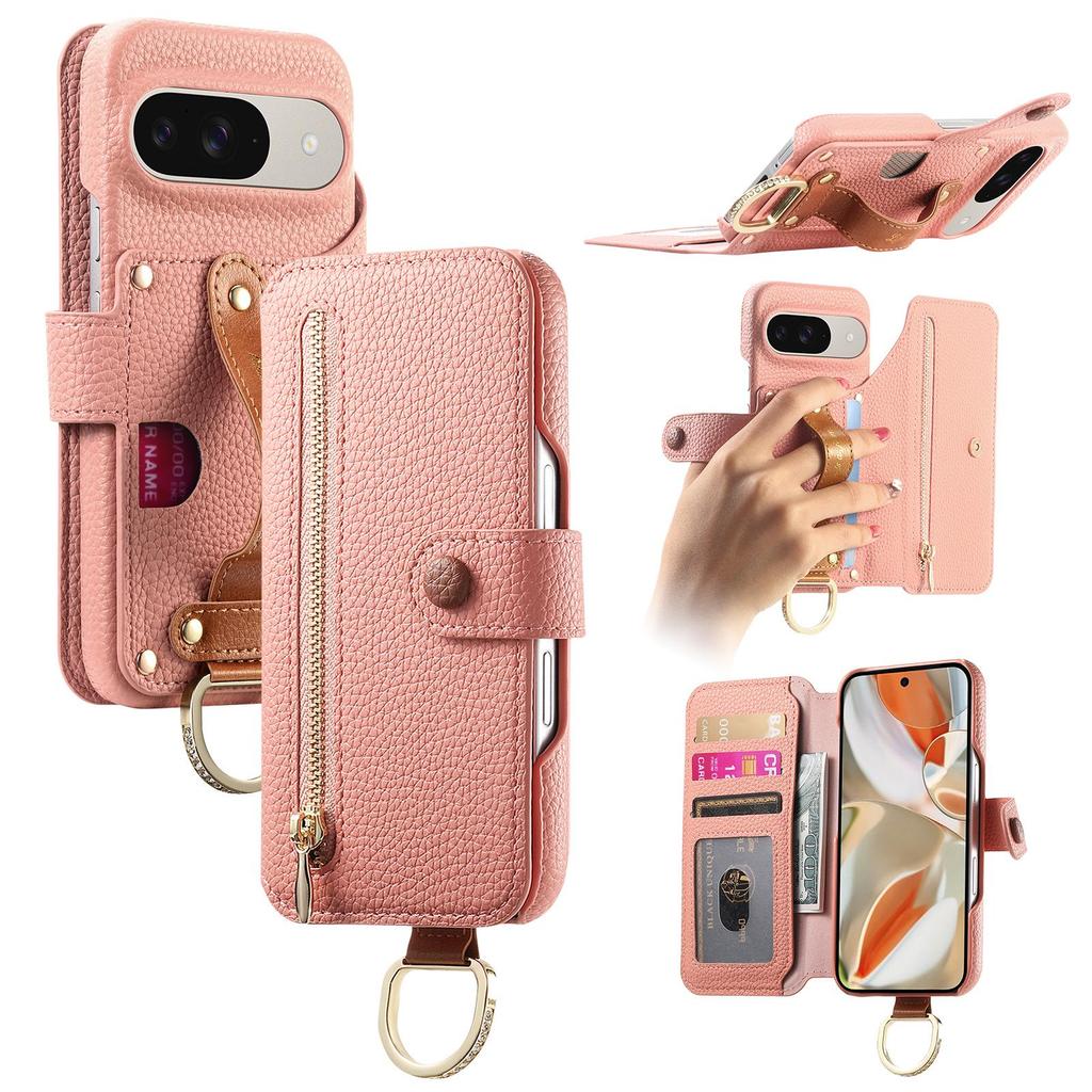 Universal Google Pixel 10 Pro Case with Card Holder & Zipper Storage, compatible with Pixel 9A Protective Cover