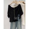 Korean-Style One-Shoulder Batwing Sleeve Summer Top for Women - 2026 Collection