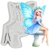 Flower Fairy Silicone Molds Flower Fairy Fondant Mold Cake Decorating Tools Cupcake Topper Chocolate Candy Craft Gum Paste Polymer Clay