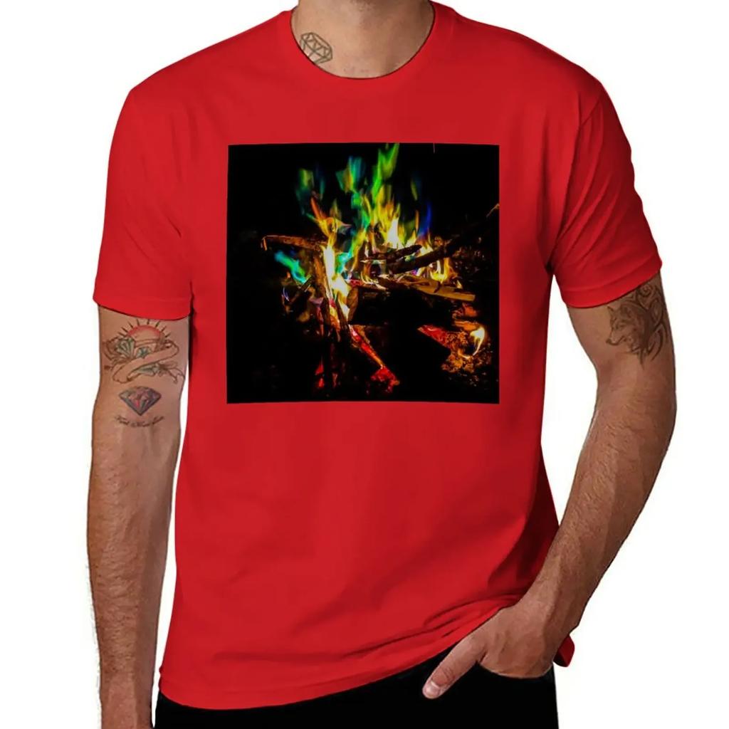 Feuer T-Shirt ästhetische Kleidung Sportfans Hippie-Kleidung Fruit of the Loom Herren T-Shirts