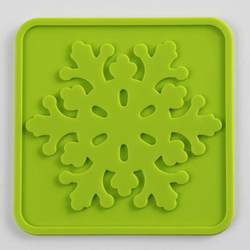 Square Silicone Coasters Non-slip High Temperature Resistant Waterproof Coaster Placemats Home and Decoration Kitchen Utensils