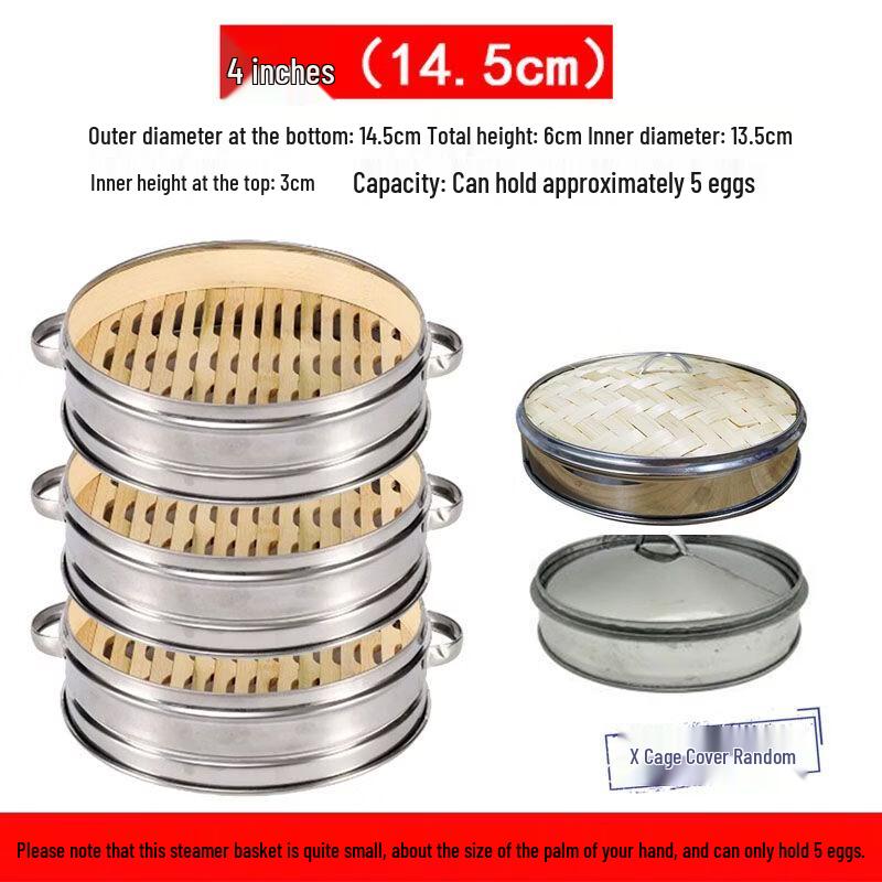 777 Stainless Steel Steamer Rack & Bamboo Basket Set