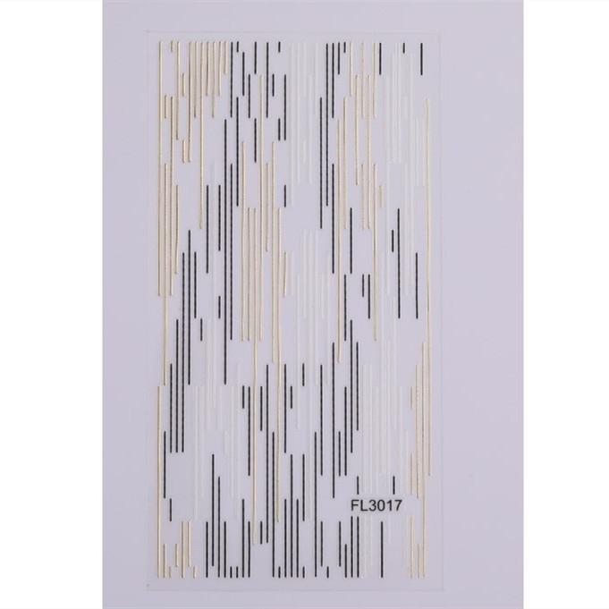 Abstract Line DIY Nail Stickers for Women Girls Nail Art Decorations Rose Gold Spring 3D Sliders for Manicure Nail Polish Decals