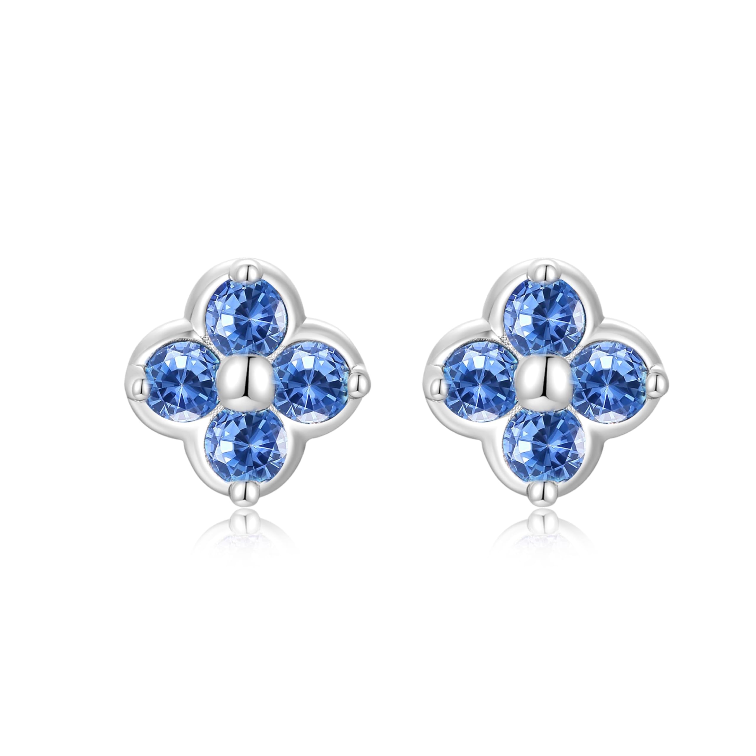 

Sapphire Earrings for 18K Silver September Birthday Popular for Women FH.bird Women, Gold, Four-leaf Clover, Beautiful Prayer , Hypoallergenic, 925,