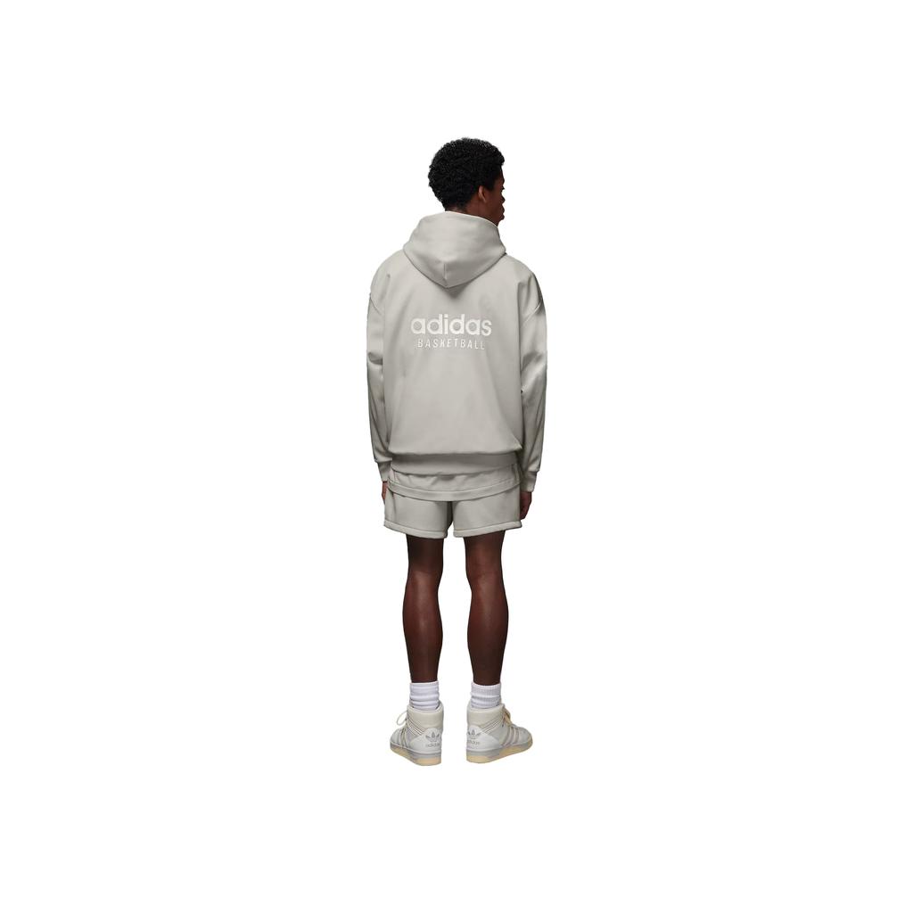 adidas Originals Trefoil Basketball: Chapter 1 Monochrome Chest Logo Hoodie Unisex Hoodie Metal-Grey IA3438