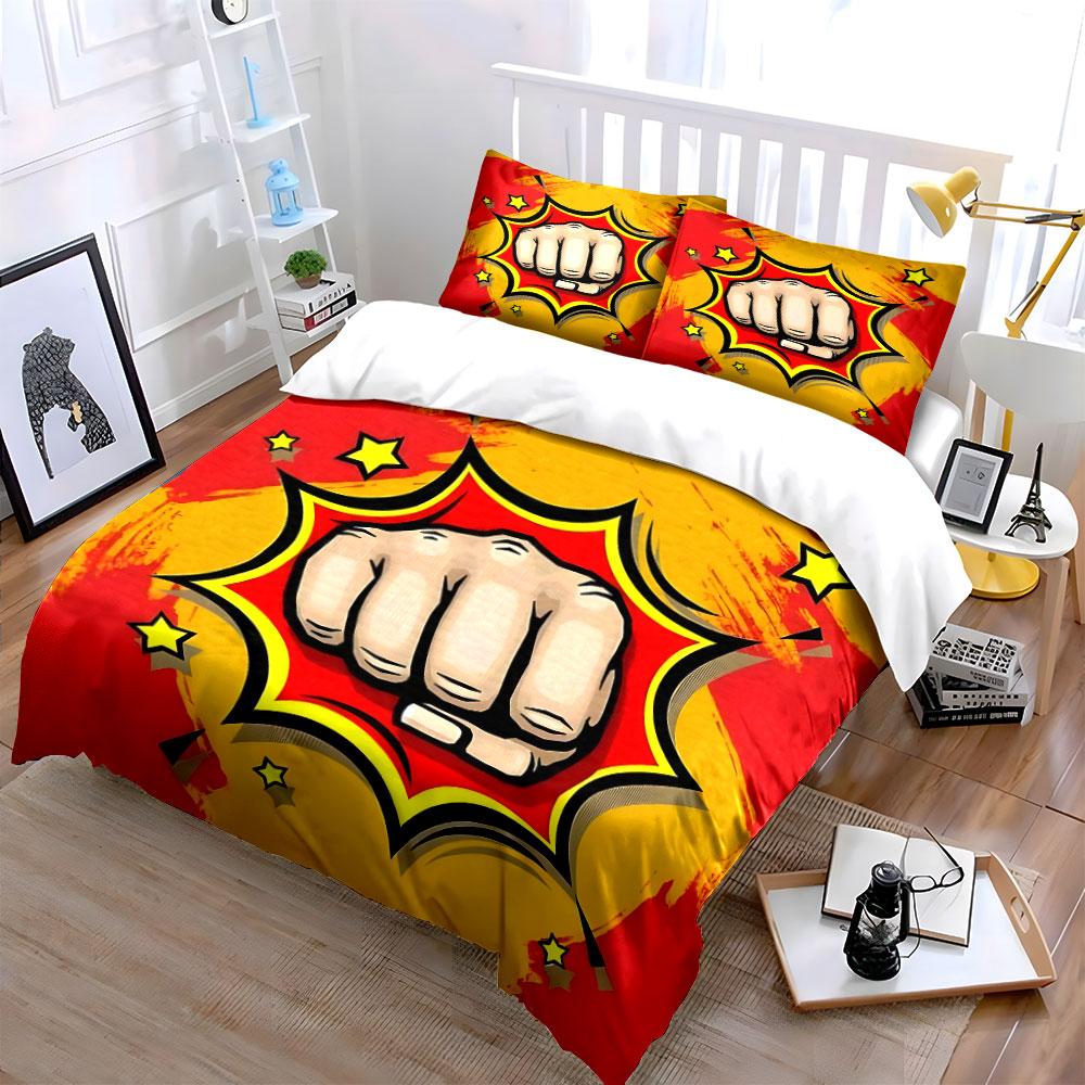 Comic Style Decor Poster Set Soft Comfortable Duvet Cover Bedding Set Included 1*Duvet Cover & 2*Pillowcases, Gift