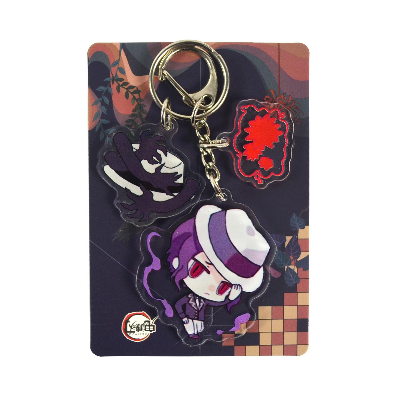 

Cartoon Demon Slayer Anime Figure Acrylic Keyring Kamado Tanjirou Hashibira Car Keyring Decoration Backpack Ornament Gift