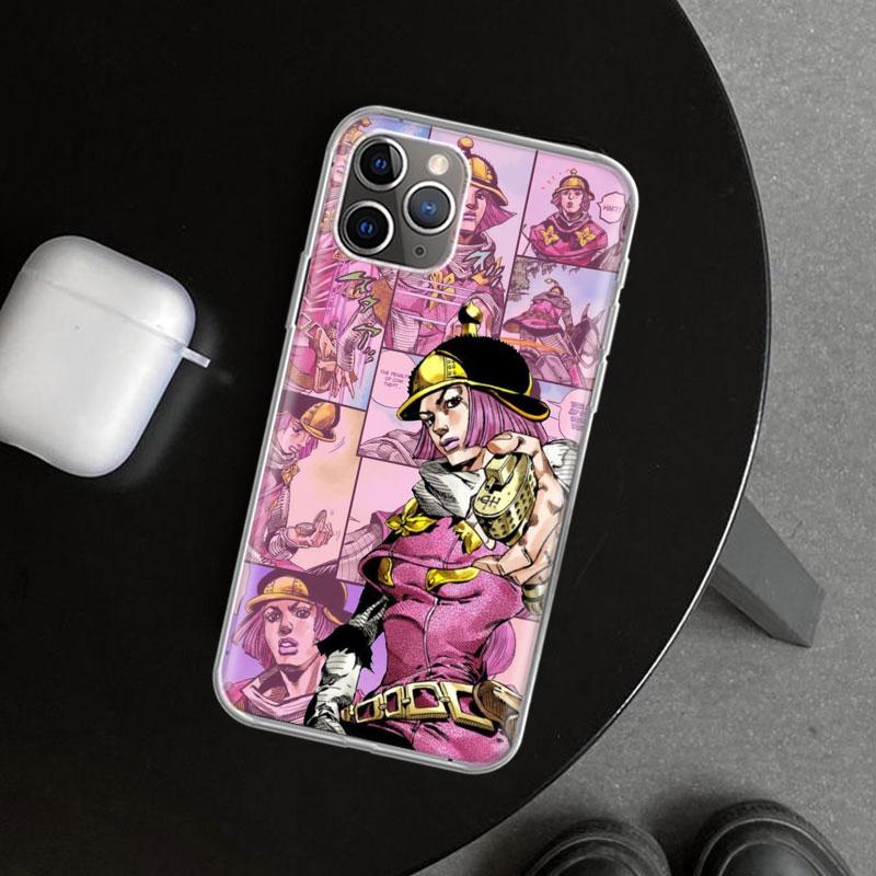 JOJO Anime Cartoon Phone Case Cover For iPhone 11 12 13 Mini 14 15 Plus 16 Pro Max 17 Air 7 8 + SE Art Customized Fundas 11 12 1