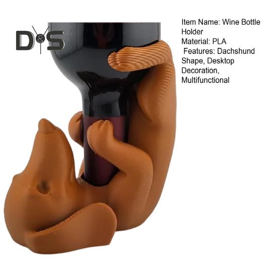 Dackel-Weinflaschenhalter, PLA-Hundefigur, Bierflaschen-Ausstellungsstand, Organizer-Rack, Home, Küche, Bar, Esstisch, Schreibtisch-Dekoration