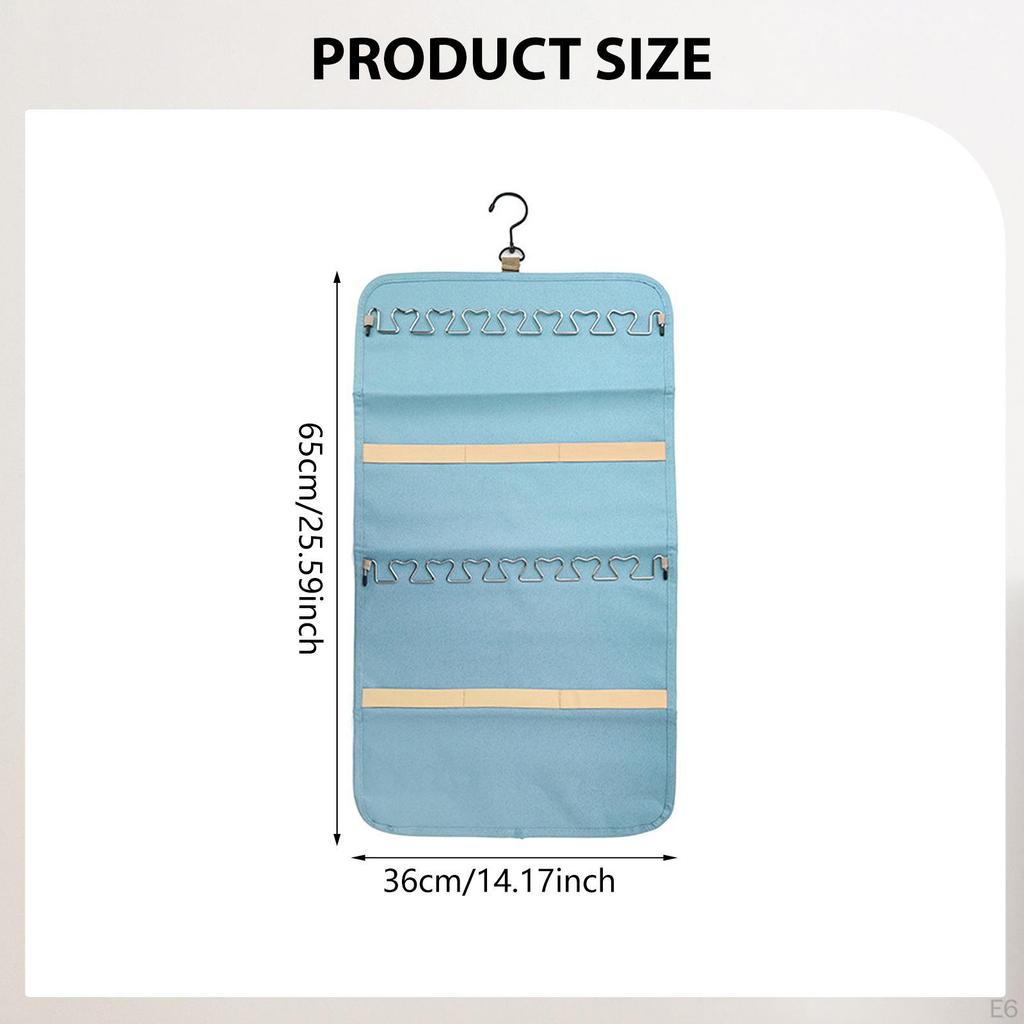 Double Sided Hanging Jewelry Organizer Roll for Earrings Rings Wall Door