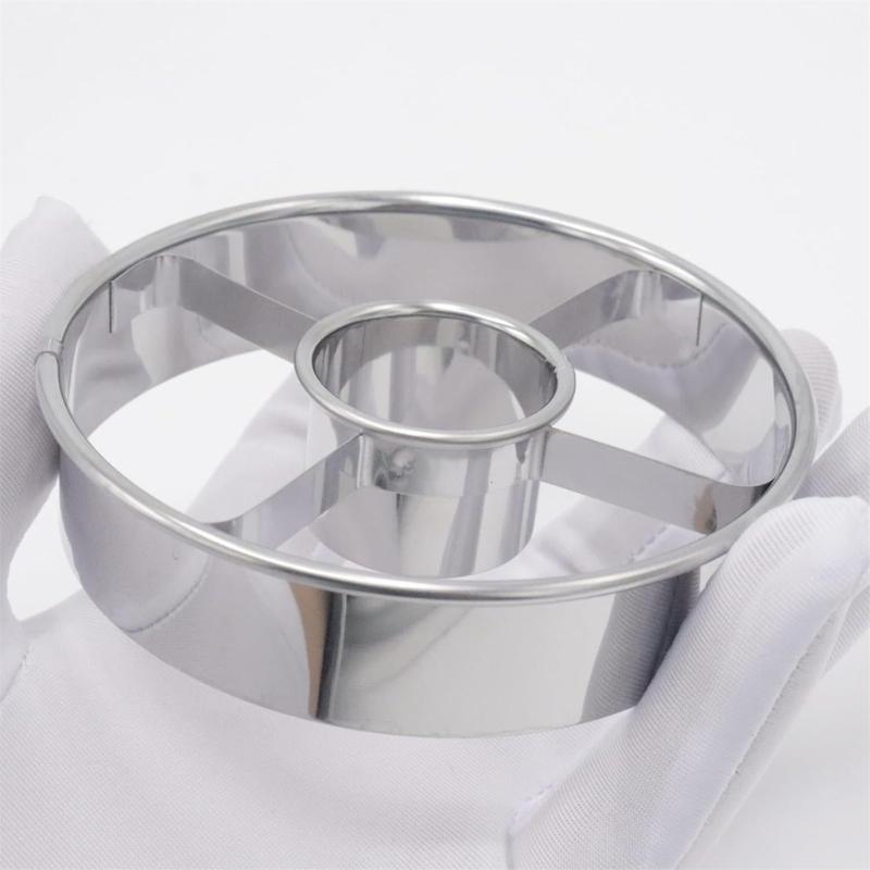 Set of 2 Commercial Stainless Steel Dessert Mold Cutters Baking Accessories Metal Texture Suitable for Baking Cookie