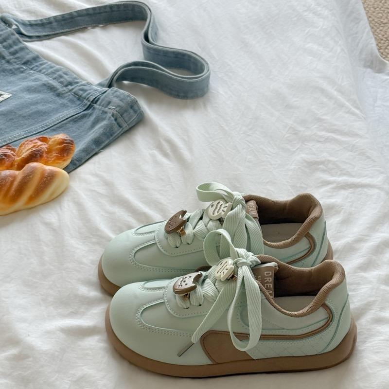

Кампус стиль школьный сезон студентка осень новый универсальный повседневный легкий ретро кроссовки женские 40 мятный зеленый