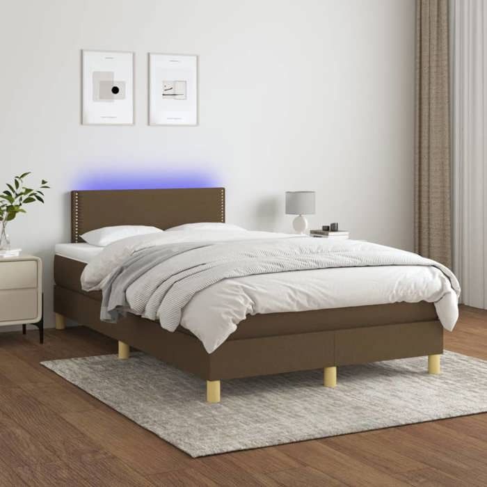 VidaXL Sommier à Lattes de Lit avec Matelas et LED, Lit Rembourré, Lit Double, Lit Adulte de Chambre à Coucher Intérieur, 3133624