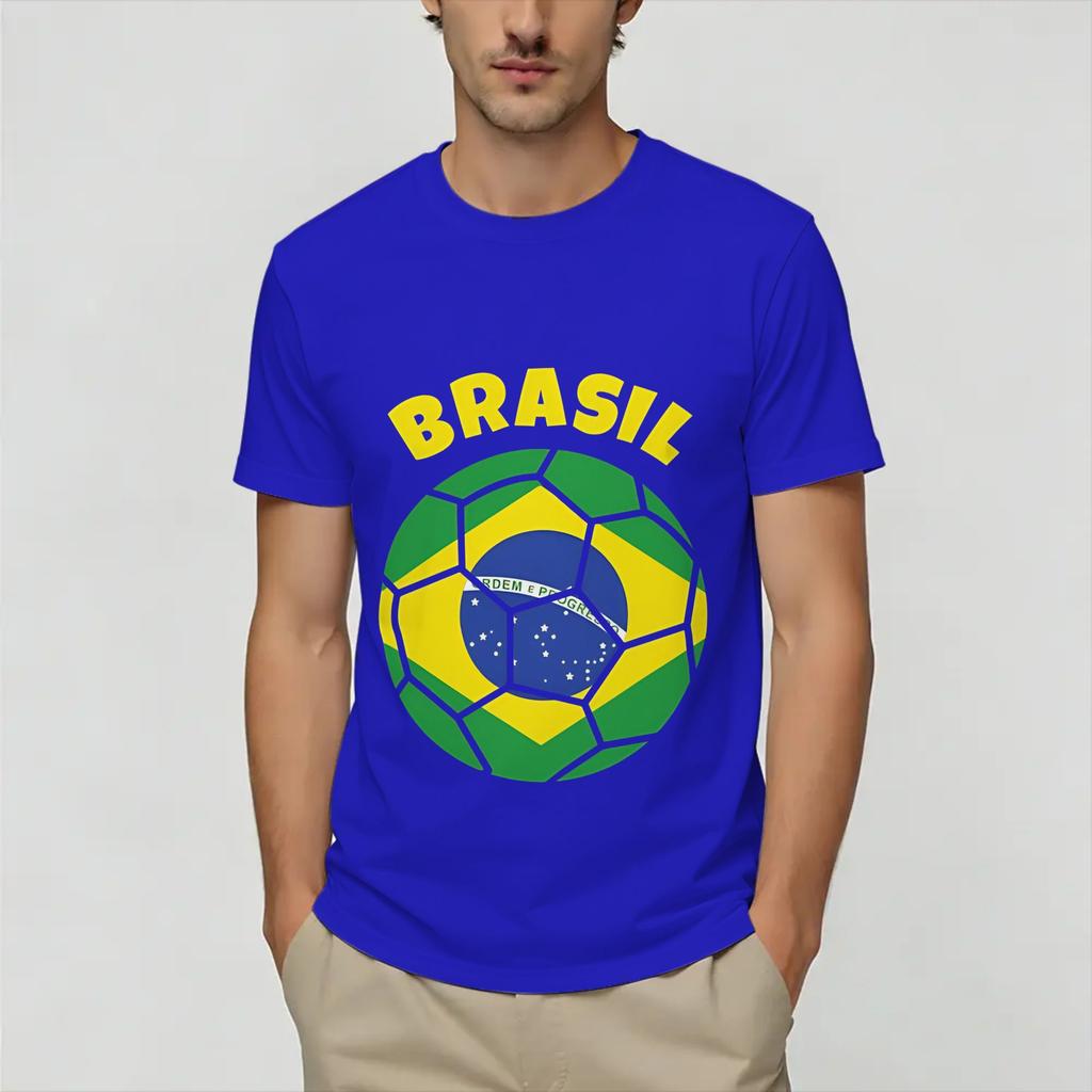 Casual Brazil 2026 Soccer TShirts for Unisex Round Collar 100 Cotton T Shirts Short Sleeve Tees Adult Tops