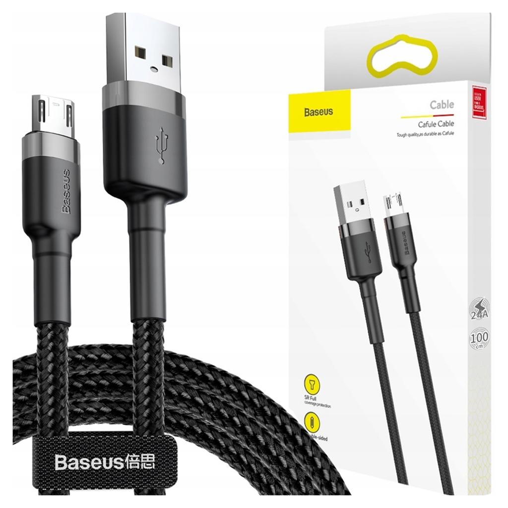 Baseus Cafule 2A 3M USB To Micro USB Cable (Black-Gray)