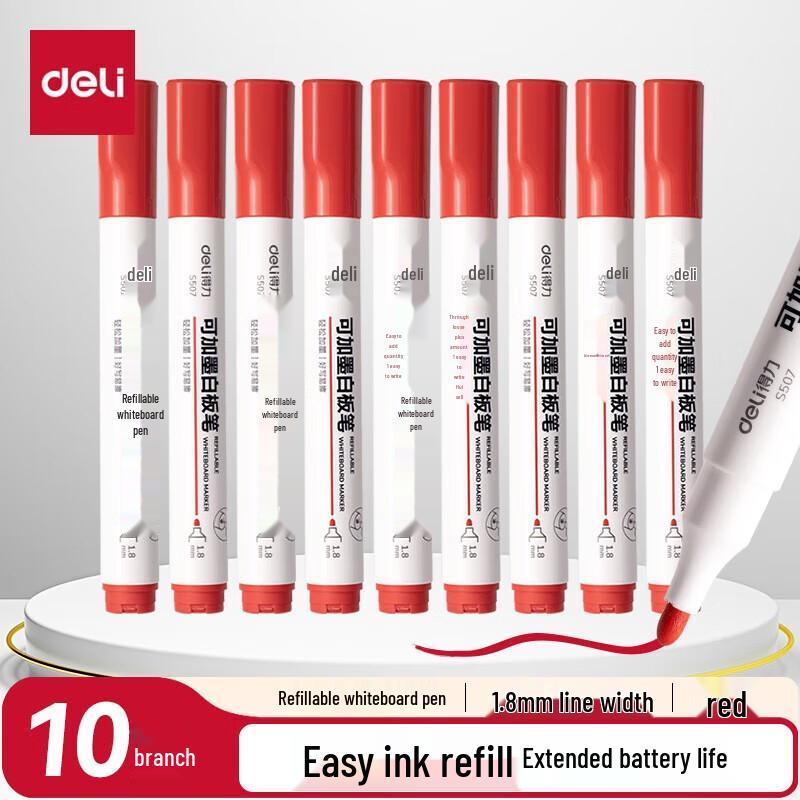 Deli S507 Refillable Erasable Whiteboard Markers