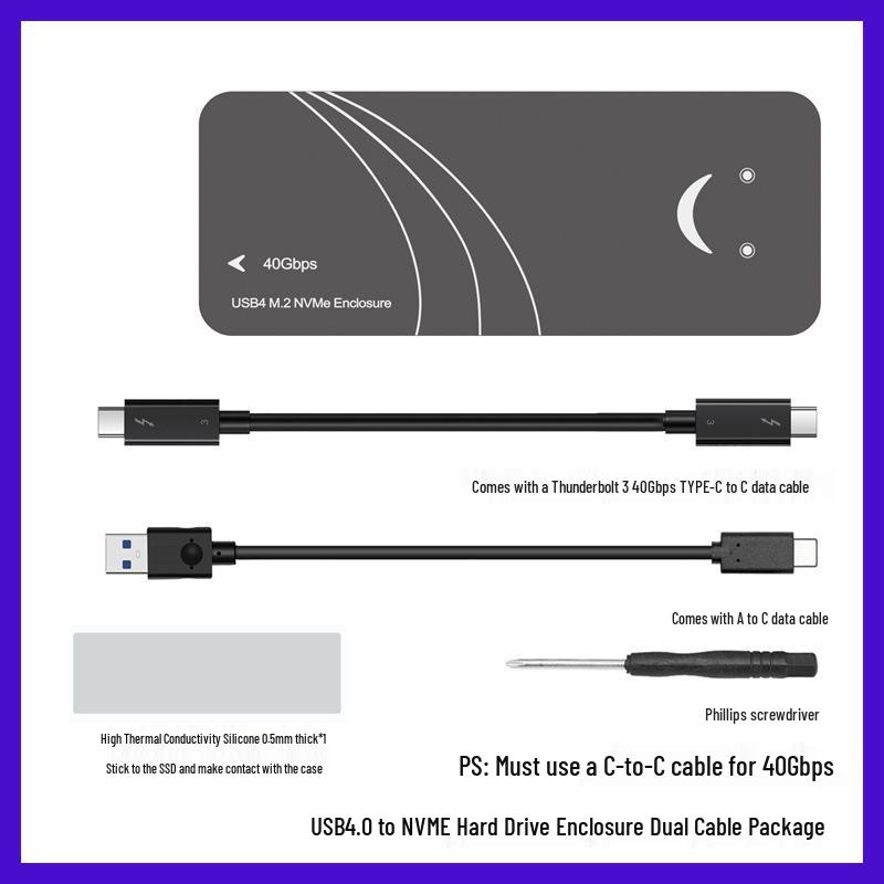 

Liangteng USB 4.0 Portable M.2 NVMe Enclosure, Thunderbolt 4 Compatible, 40Gbps Transfer Speed, JMicron ASM2464PD