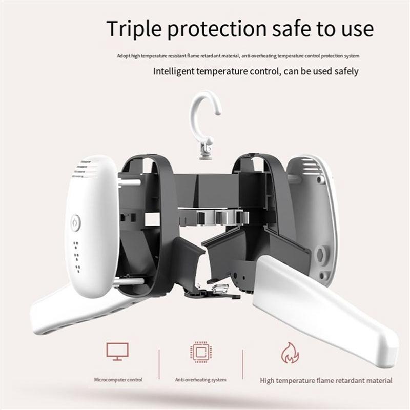 A98E-2X Smart Portable Clothes Dryer Shoes Clothes Rack Hangers Foldable Laundry Electric Dryer Machine EU Plug