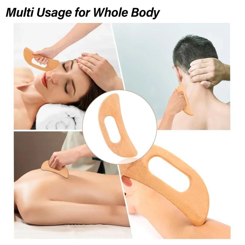 Wooden Gua Sha Tool Manual Massage Scraper for Anti Cellulite Slimming Guasha Massage Board Body Gua Sha Paddle Therapy Tool