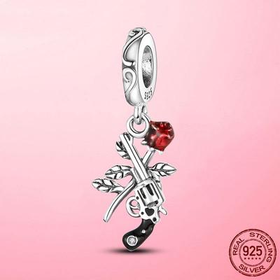 Guns And Roses Dangle Charm 925 Silver Original Pendant Beads Fit  Bracelet Necklace Rock Hyperbole DIY Jewelry