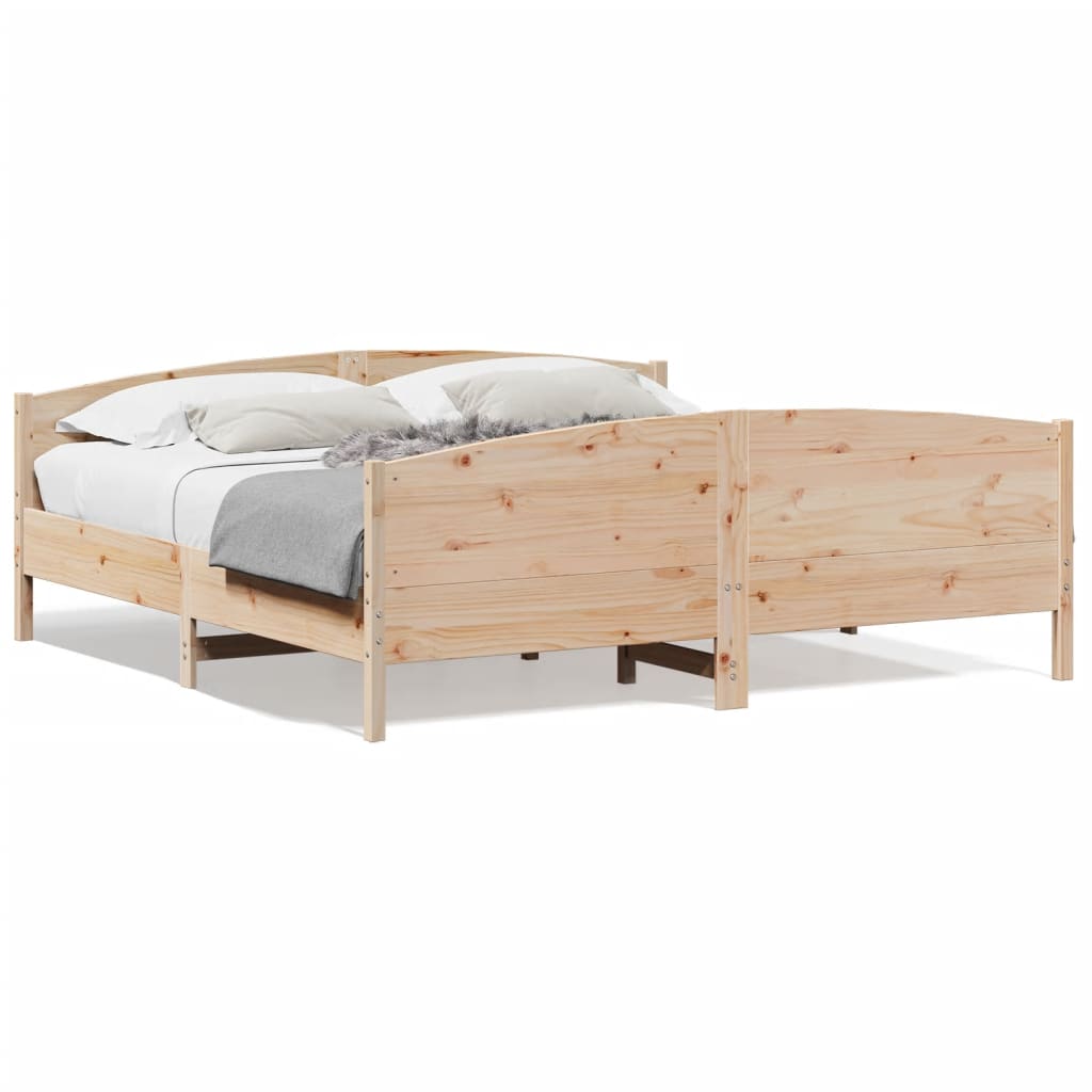 Vidaxl Bed Frame Without Mattress, 200X200 Cm, Solid Pine Wood