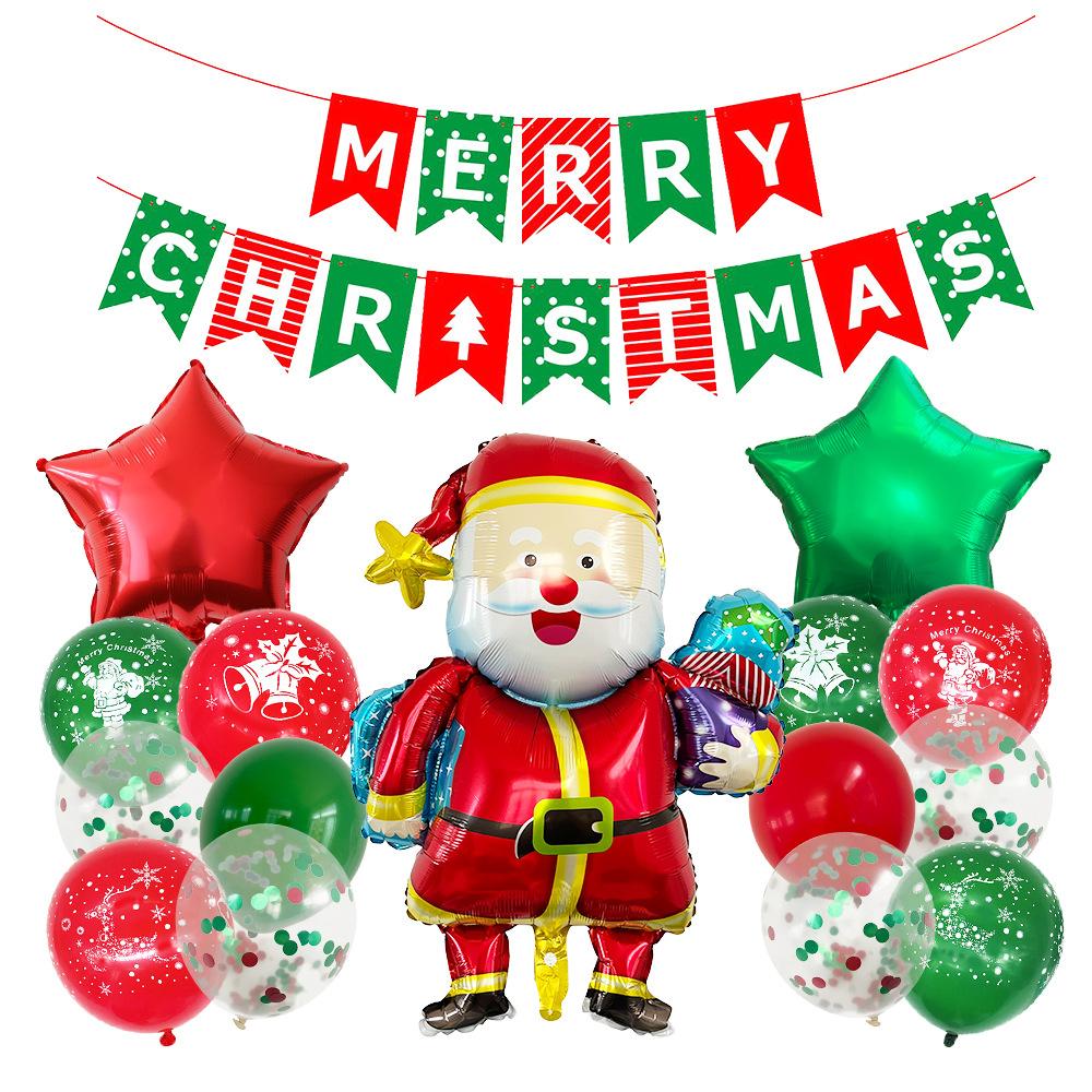 Christmas Decoration Aluminum Film Balloon New Year'S Day Party Scene Arrangement Santa Claus Christmas Tree Balloon